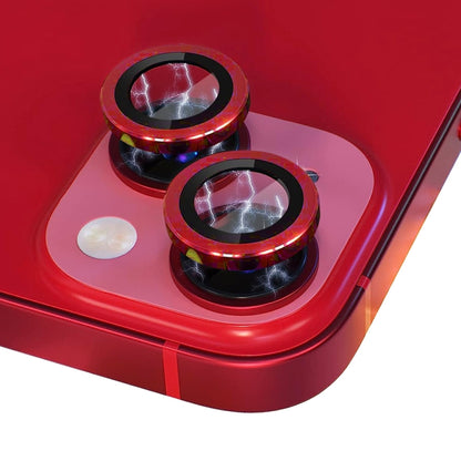 For iPhone 13 / 13 mini NORTHJO Camera Lens Tempered Glass CD Vein Metal Ring Film(Red) - iPhone 13 Tempered Glass by NORTHJO | Online Shopping UK | buy2fix