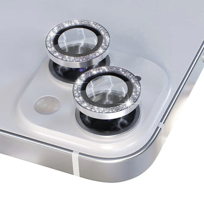 For iPhone 13 / 13 mini NORTHJO Camera Lens Tempered Glass Bling Glitter Metal Ring Film(Silver) - iPhone 13 Tempered Glass by NORTHJO | Online Shopping UK | buy2fix