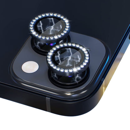 For iPhone 13 / 13 Mini NORTHJO Camera Lens Tempered Glass Metal Rhinestone Ring Film(Black) - iPhone 13 Tempered Glass by NORTHJO | Online Shopping UK | buy2fix