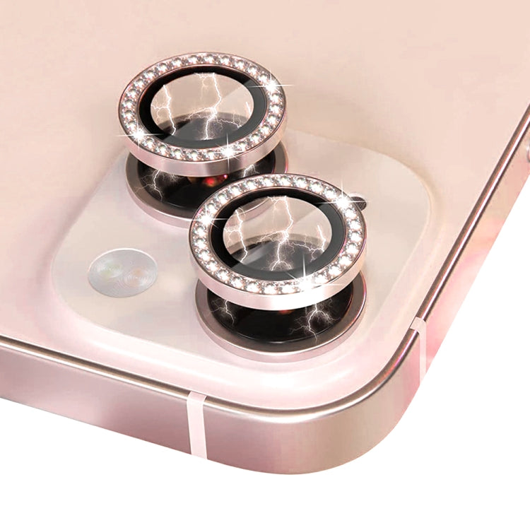 For iPhone 13 / 13 Mini NORTHJO Camera Lens Tempered Glass Metal Rhinestone Ring Film(Pink) - iPhone 13 Tempered Glass by NORTHJO | Online Shopping UK | buy2fix