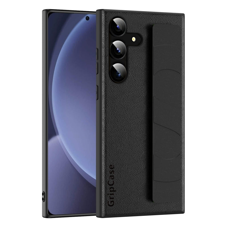 For Samsung Galaxy S25 5G Skin Elastic Wrist Grip Back Cover Phone Case(Black) by buy2fix