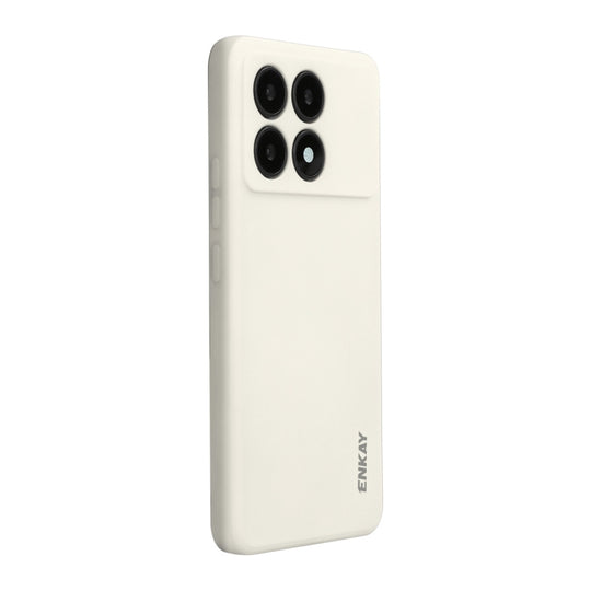 For Xiaomi Poco F6 Pro / Redmi K70 ENKAY Hat-Prince Liquid Silicone Shockproof Soft Phone Case(Beige)