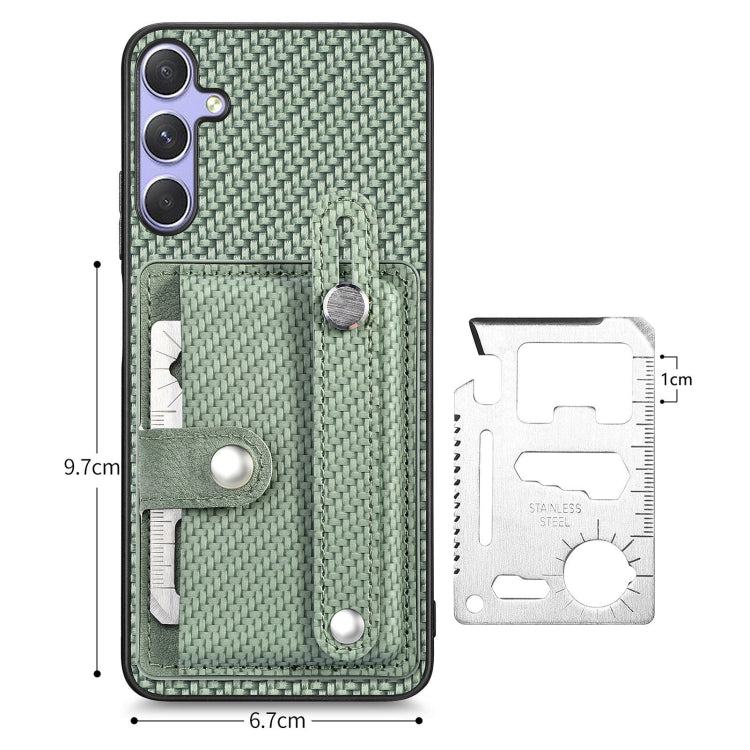 For Samsung Galaxy S25 Ultra 5G Wristband Kickstand Wallet Back Phone Case with Tool Knife(Green) by buy2fix