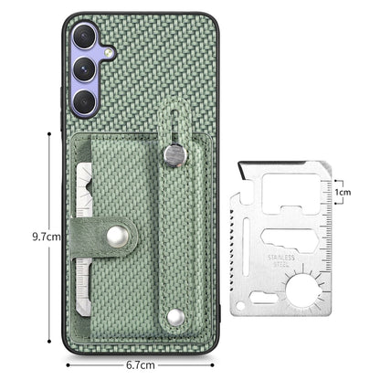 For Samsung Galaxy S25 Ultra 5G Wristband Kickstand Wallet Back Phone Case with Tool Knife(Green) by buy2fix