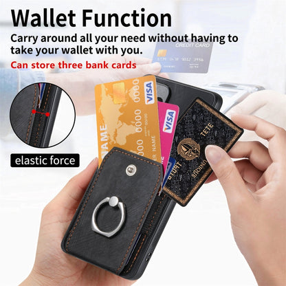 For Samsung Galaxy S25 Ultra 5G Retro Skin-feel Ring Card Wallet Phone Case(Black) by buy2fix