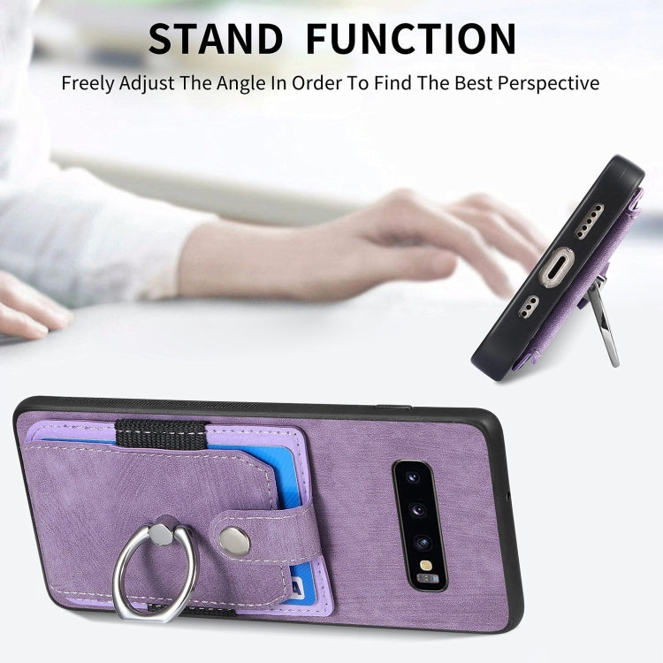 For Samsung Galaxy S25 Ultra 5G Retro Skin-feel Ring Card Wallet Phone Case(Black) by buy2fix