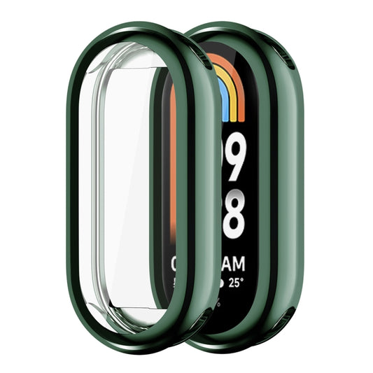 For Xiaomi Mi Band 8 ENKAY Hat-Prince Full Coverage Electroplated Soft TPU Case with Screen Protection(Dark Green) by ENKAY