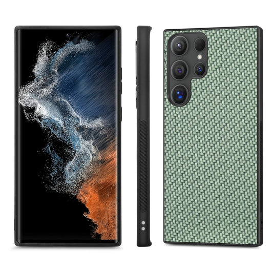 For Samsung Galaxy S25 Ultra 5G Carbon Fiber Texture Leather Back Cover Phone Case(Green) by buy2fix