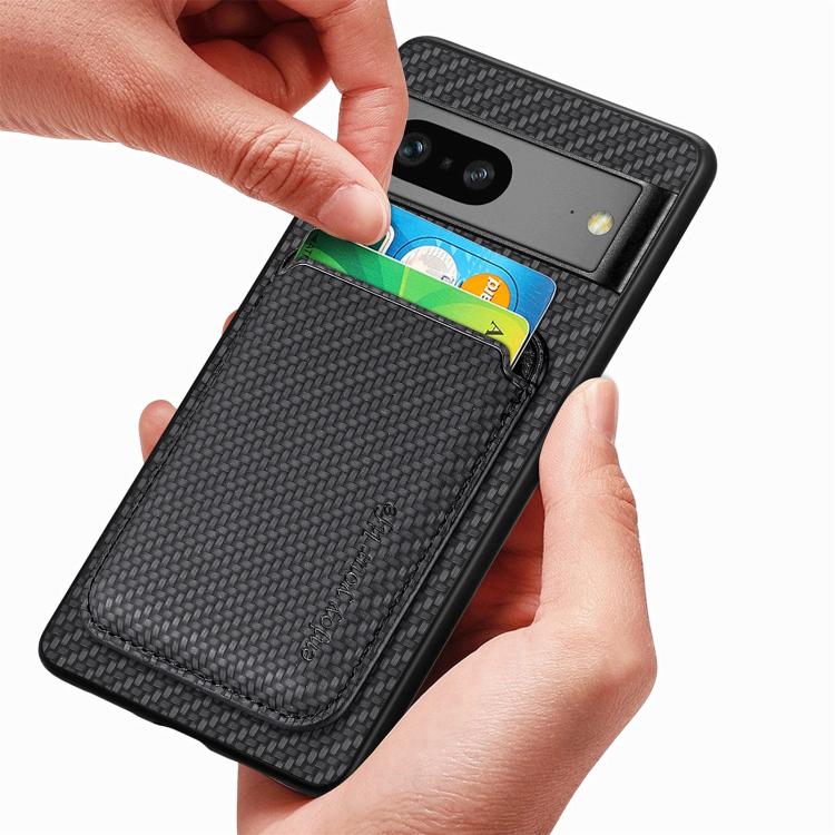 For Google Pixel 7 Pro Carbon Fiber Leather Card Magsafe Phone Case(Green) by buy2fix