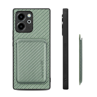 For Honor 80 SE Carbon Fiber Leather Card Magsafe Phone Case(Green) by buy2fix
