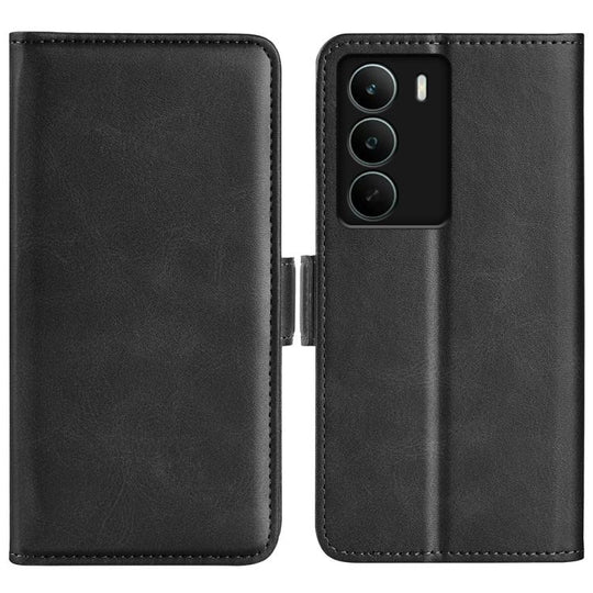 For Realme C71 4G Dual-side Magnetic Buckle Horizontal Flip Leather Phone Case(Black)