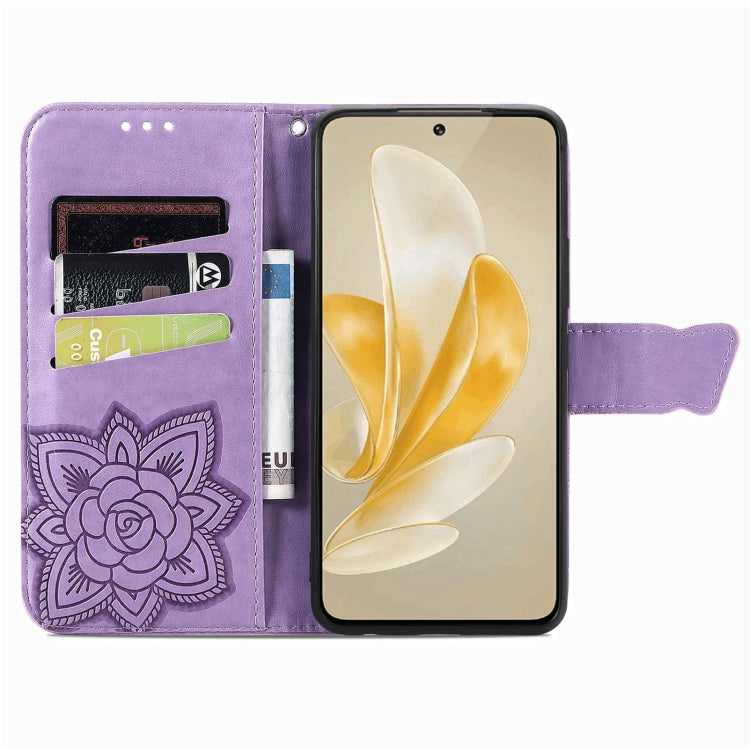 For vivo X100 Pro Butterfly Love Flower Embossed Leather Phone Case(Lavender) - X100 Pro Cases by imak | Online Shopping UK | buy2fix