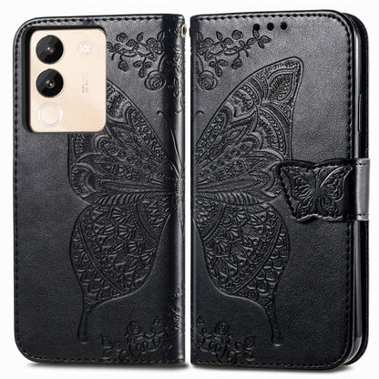 For vivo X100 Butterfly Love Flower Embossed Leather Phone Case(Black) - X100 Cases by imak | Online Shopping UK | buy2fix