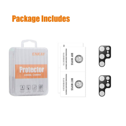 For Samsung Galaxy S25 Ultra 5G 2pcs ENKAY Hat-Prince 9H Rear Camera Lens Tempered Glass Film(Transparent) by ENKAY