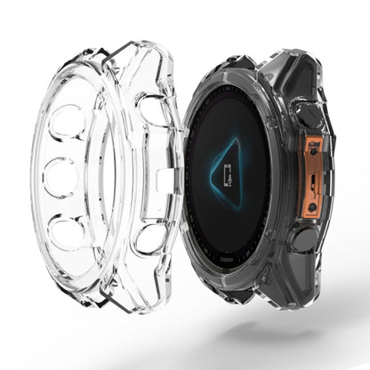 For Garmin Fenix 8 AMOLED / MIP 47mm ENKAY Hat-Prince Transparent TPU Frame Drop Protection Case(Transparent) - Watch Cases by ENKAY | Online Shopping UK | buy2fix