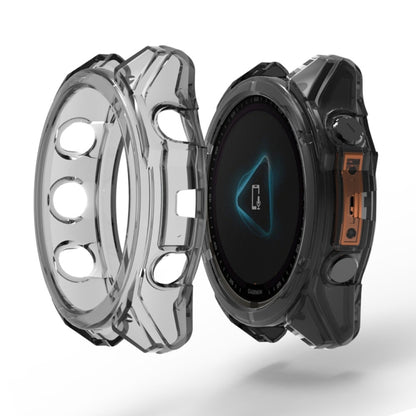 For Garmin Fenix 8 AMOLED / MIP 51mm ENKAY Hat-Prince Transparent TPU Frame Drop Protection Case(Grey) - Watch Cases by ENKAY | Online Shopping UK | buy2fix