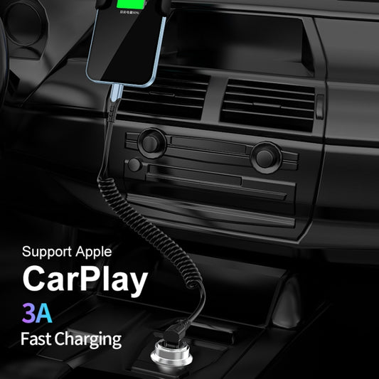 ENKAY Type-C to Type-C / 8 Pin 3A Elbow Expansion Spring Coiled Fast Chrging Data Cable, Length: 1.5m by ENKAY