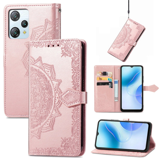 For Blackview A53 Mandala Flower Embossed Leather Phone Case(Rose Gold) - More Brand by buy2fix | Online Shopping UK | buy2fix