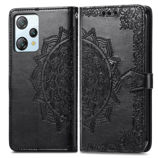 For Blackview A53 Mandala Flower Embossed Leather Phone Case(Black) by buy2fix