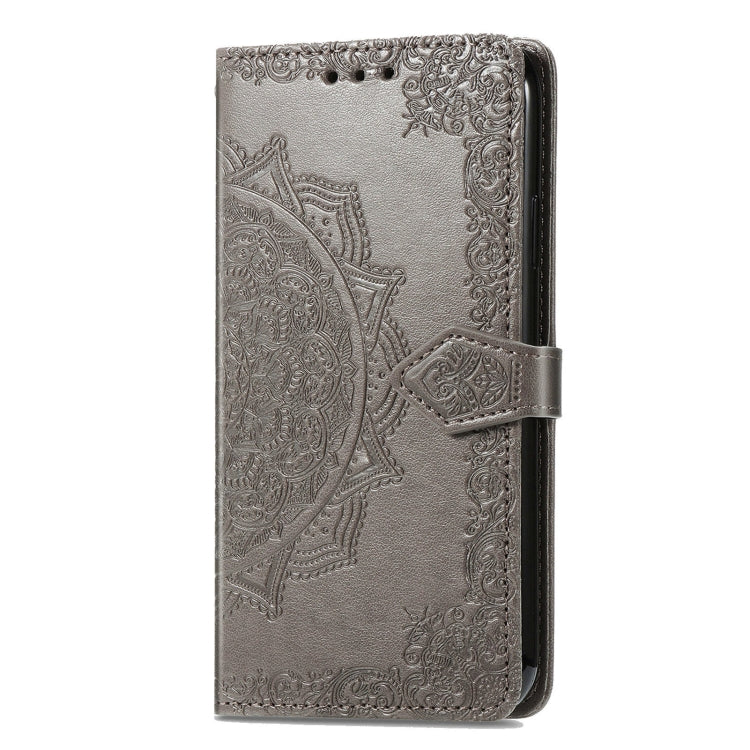 For Motorola Moro G Power 5G 2024 Mandala Flower Embossed Leather Phone Case(Gray) - Motorola Cases by buy2fix | Online Shopping UK | buy2fix