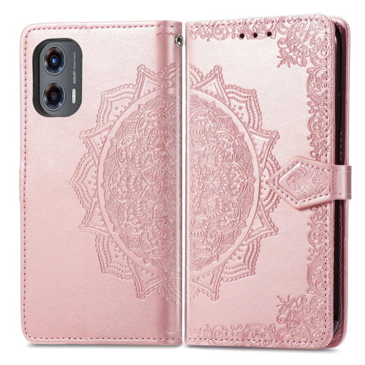 For Motorola Moto G Stylus 5G 2024 Mandala Flower Embossed Leather Phone Case(Rose Gold) - Motorola Cases by buy2fix | Online Shopping UK | buy2fix