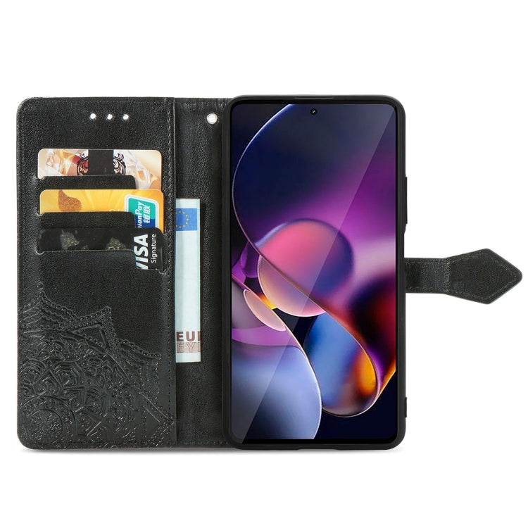 For Motorola Moto G Stylus 5G 2024 Mandala Flower Embossed Leather Phone Case(Black) - Motorola Cases by buy2fix | Online Shopping UK | buy2fix
