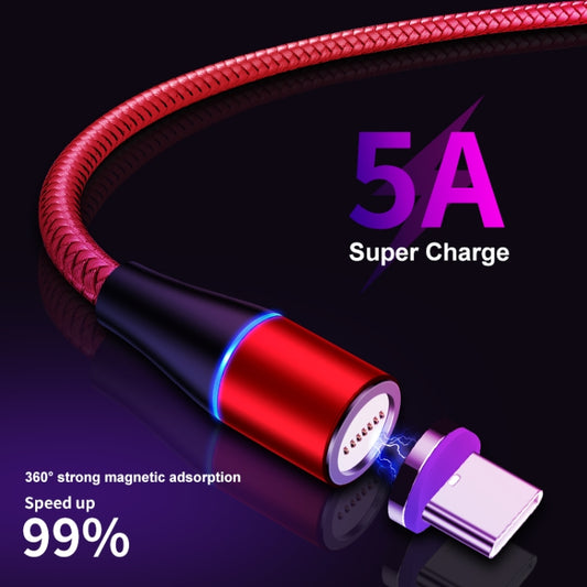 ENKAY 2 in 1 5A USB to Type-C + 8 Pin Magnetic Fast Charging Data Cable with LED Light, Length: 1m(Red) by ENKAY