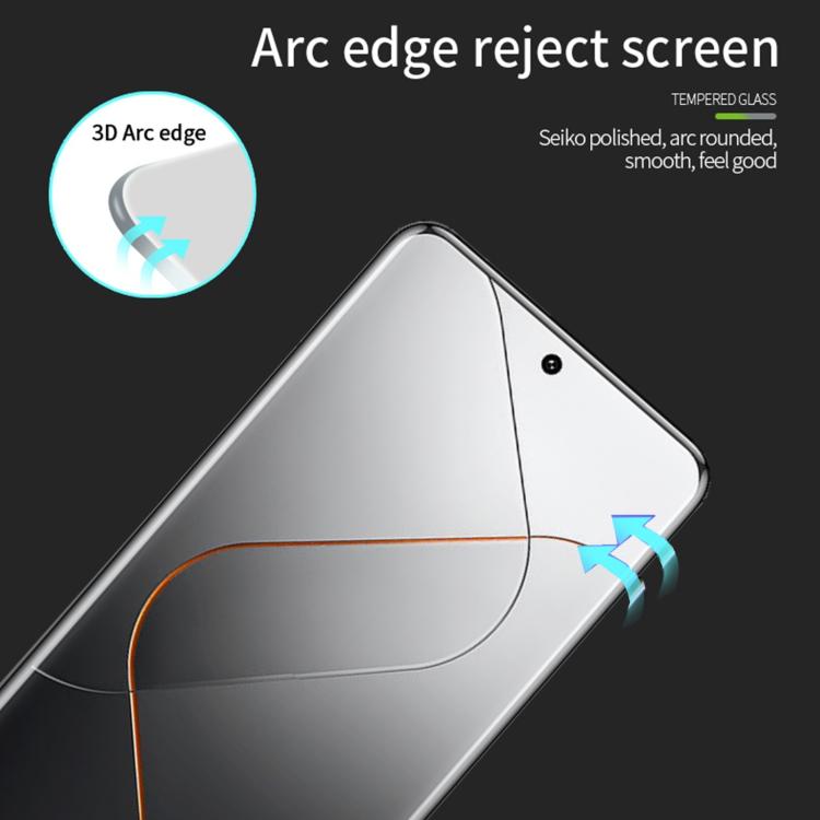For Xiaomi 14 Pro PINWUYO 9H 3D Hot Bending Tempered Glass Film(Black) by PINWUYO