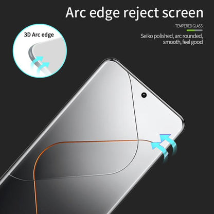 For Xiaomi 14 Pro PINWUYO 9H 3D Hot Bending Tempered Glass Film(Black) by PINWUYO