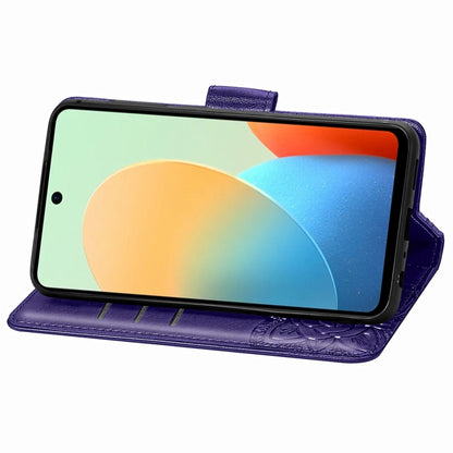 For Tecno Spark Go 2024 Butterfly Love Flower Embossed Leather Phone Case(Dark Purple) by buy2fix
