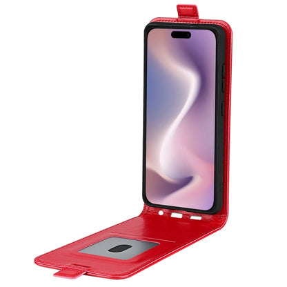 For iPhone 16 R64 Texture Single Vertical Flip Leather Phone Case(Red) - iPhone 16 Cases by buy2fix | Online Shopping UK | buy2fix