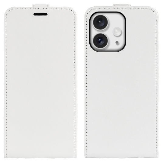 For iPhone 16 Pro R64 Texture Single Vertical Flip Leather Phone Case(White) - iPhone 16 Pro Cases by buy2fix | Online Shopping UK | buy2fix