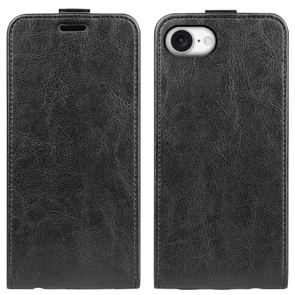 For iPhone 16e R64 Texture Single Vertical Flip Leather Phone Case(Black) - iPhone 16e Cases by buy2fix | Online Shopping UK | buy2fix