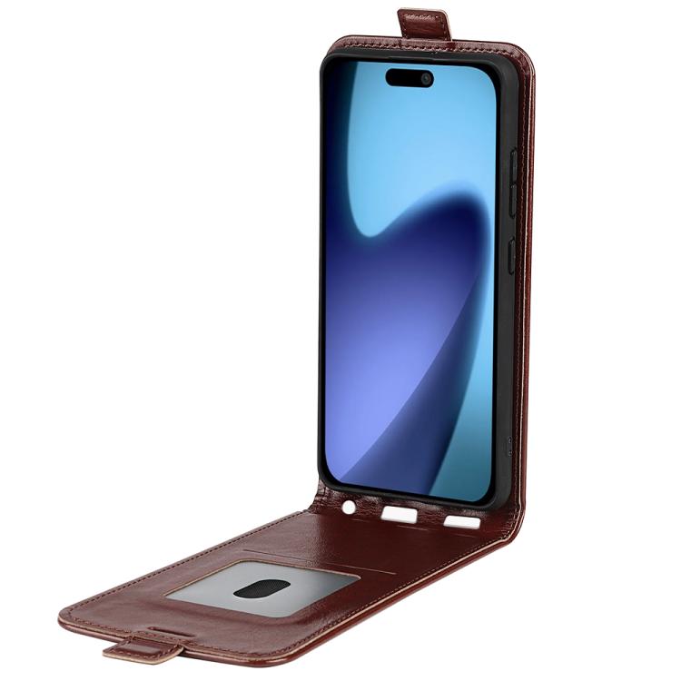 For iPhone Air R64 Texture Single Vertical Flip Leather Phone Case(Brown) - iPhone Air Cases by buy2fix | Online Shopping UK | buy2fix