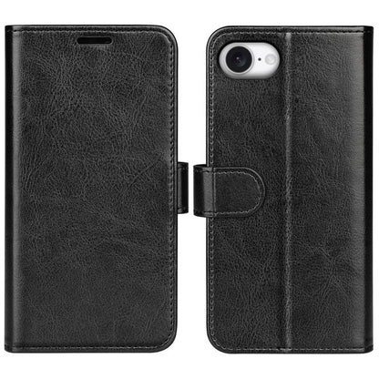 For iPhone 16e R64 Texture Horizontal Flip Leather Phone Case(Black) - iPhone 16e Cases by buy2fix | Online Shopping UK | buy2fix