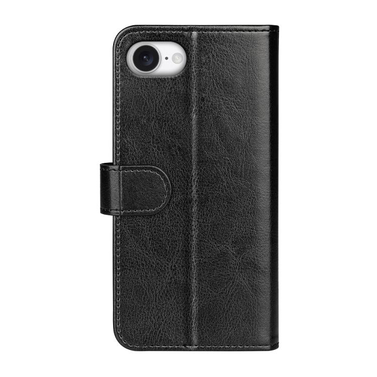 For iPhone 16e R64 Texture Horizontal Flip Leather Phone Case(Black) - iPhone 16e Cases by buy2fix | Online Shopping UK | buy2fix