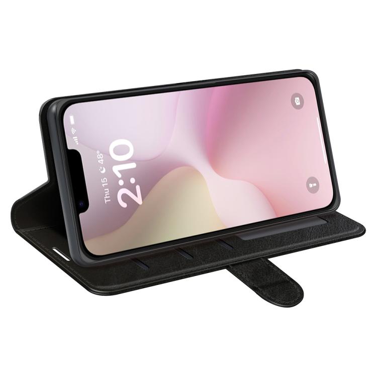 For iPhone 16e R64 Texture Horizontal Flip Leather Phone Case(Black) - iPhone 16e Cases by buy2fix | Online Shopping UK | buy2fix