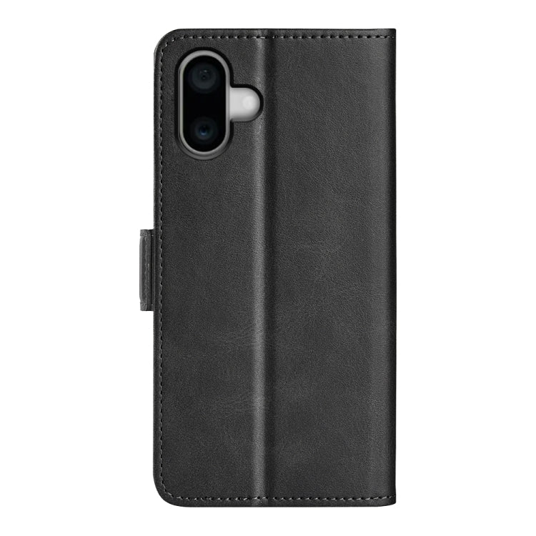 For iPhone 16 Dual-side Magnetic Buckle Horizontal Flip Leather Phone Case(Black) by buy2fix