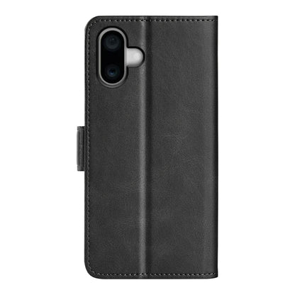 For iPhone 16 Dual-side Magnetic Buckle Horizontal Flip Leather Phone Case(Black) by buy2fix