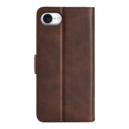 For iPhone 16e Dual-side Magnetic Buckle Horizontal Flip Leather Phone Case(Brown) - iPhone 16e Cases by buy2fix | Online Shopping UK | buy2fix