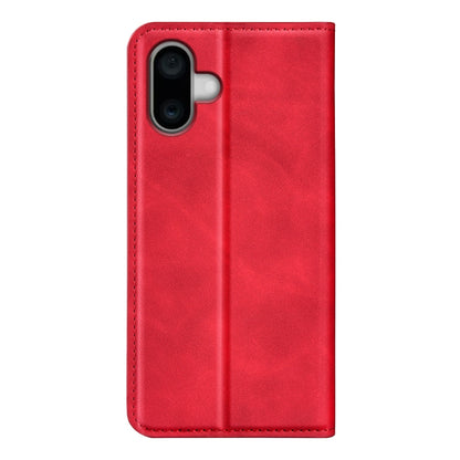 For iPhone 16 Pro Retro-skin  Magnetic Suction Leather Phone Case(Red) - iPhone 16 Pro Cases by buy2fix | Online Shopping UK | buy2fix