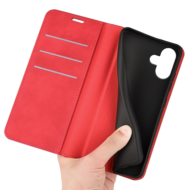 For iPhone 16 Pro Retro-skin  Magnetic Suction Leather Phone Case(Red) - iPhone 16 Pro Cases by buy2fix | Online Shopping UK | buy2fix