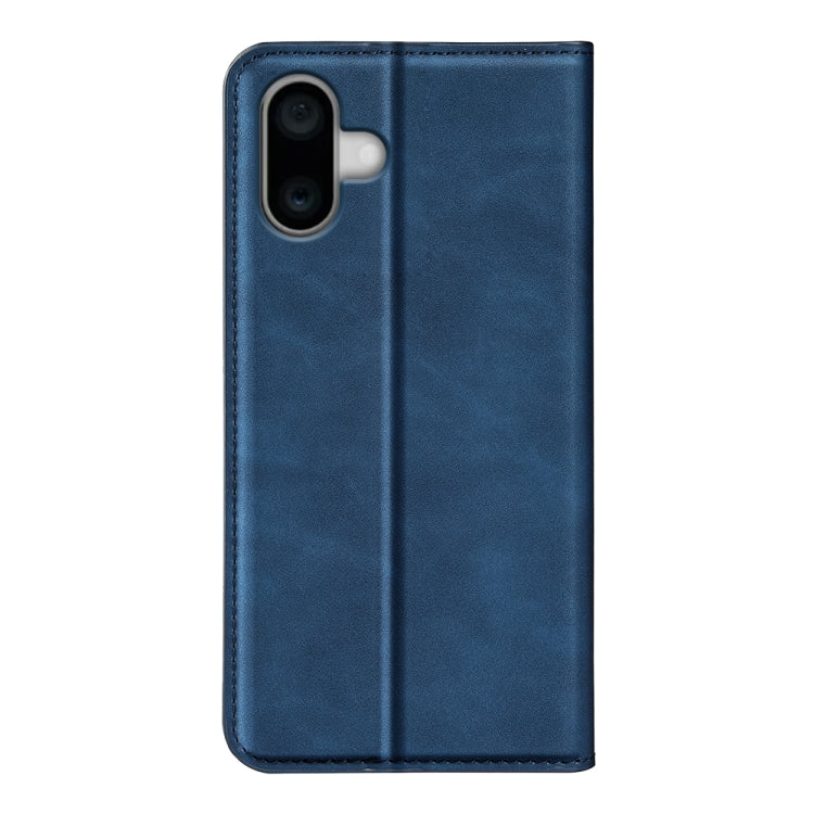 For iPhone 16 Plus Retro-skin Magnetic Suction Leather Phone Case(Dark Blue) by buy2fix
