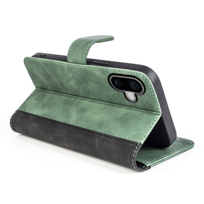 For iPhone 16 Plus Stitching Horizontal Flip Leather Phone Case(Green) by buy2fix