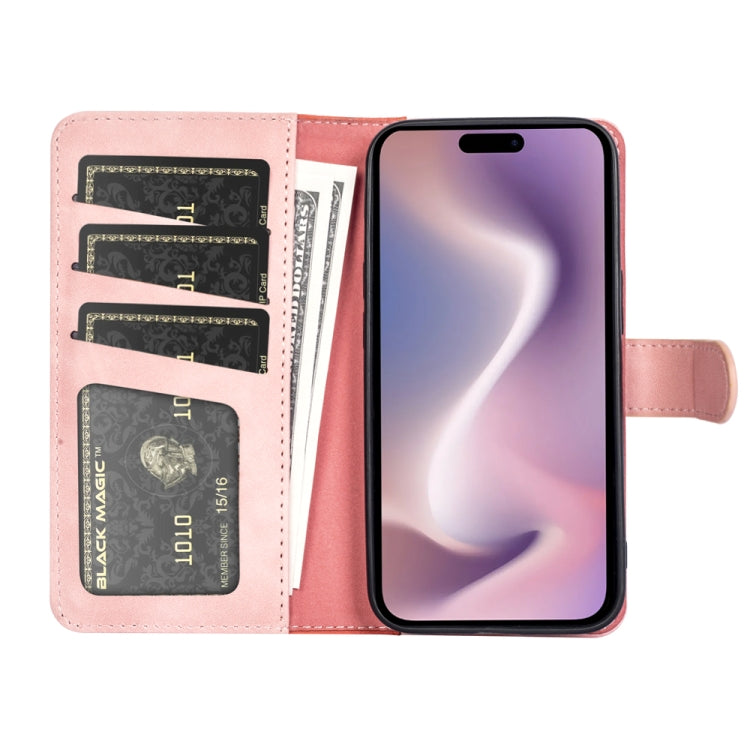 For iPhone 16 Plus Stitching Horizontal Flip Leather Phone Case(Red) by buy2fix