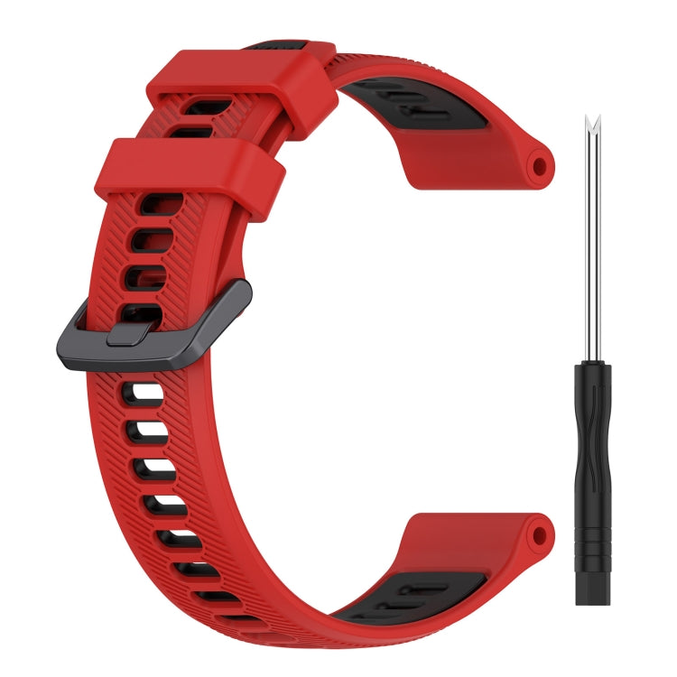 For Garmin Fenix 7 Pro Sports Two-Color Silicone Watch Band(Red+Black) - Watch Bands by buy2fix | Online Shopping UK | buy2fix