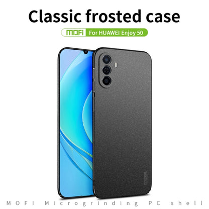 For Huawei Enjoy 50 / nova Y70 Plus MOFI Fandun Series Frosted PC Ultra-thin All-inclusive Phone Case(Black) - Huawei Cases by MOFI | Online Shopping UK | buy2fix