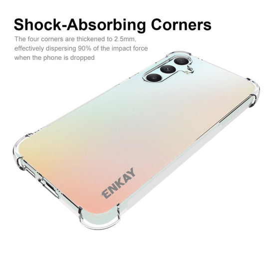 For Samsung Galaxy S23 FE 5G ENKAY Transparent TPU Shockproof Phone Case with Glass Film by ENKAY