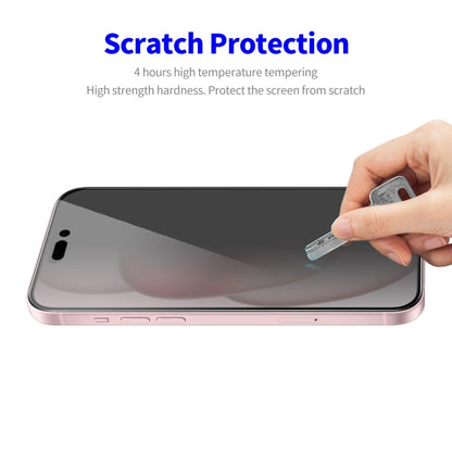 For iPhone 16 2pcs ENKAY Hat-Prince 28° Anti-peeping Tempered Glass Protector Full Screen Film - iPhone 16 Tempered Glass by ENKAY | Online Shopping UK | buy2fix