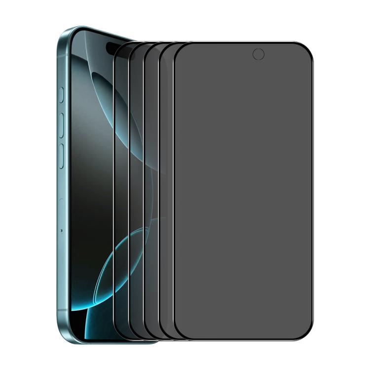 For iPhone 17 5pcs ENKAY Hat-Prince 28° Anti-peeping Tempered Glass Protector Full Screen Film - iPhone 17 Tempered Glass by ENKAY | Online Shopping UK | buy2fix